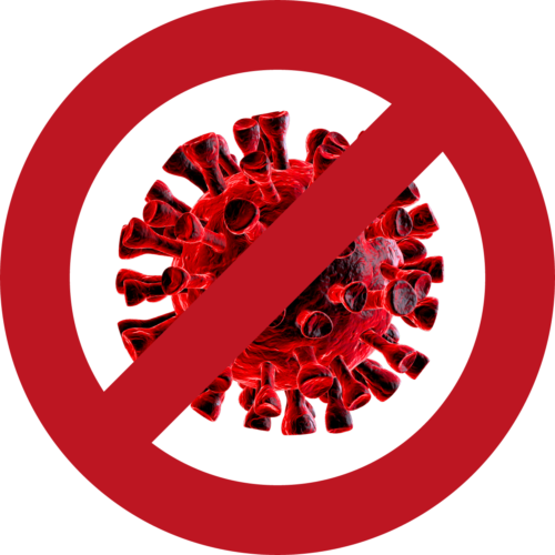 Corona-Virus-Kreis-Rot-Verbot